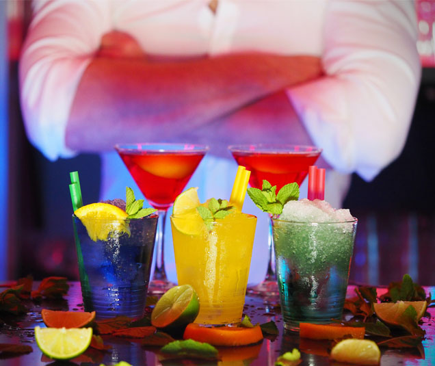 Colorful cocktails